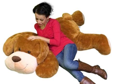 Giant Stuffed Puppy Dog 5 Feet Long Squishy Soft Extremely Large Plush Honey Brown Color ...