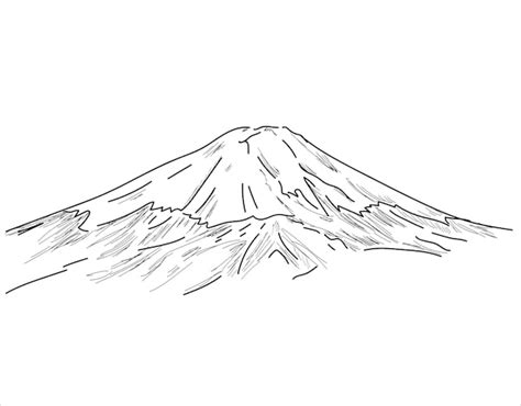 Premium Vector | Fuji Mountain vector illustration. Hand drawing sketch ...