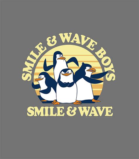 Madagascar Penguins Smile And Wave Sunset Text Digital Art by Thanh Nguyen