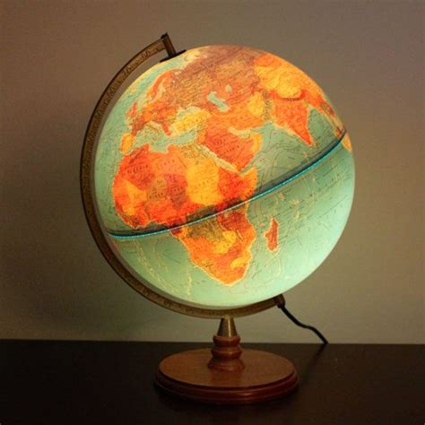 Lighted World Globe Danish Night Light by BlaneModernVintage | Night ...