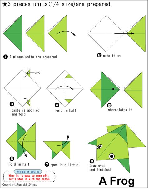 Origami A Frog instructions - Easy Origami instructions For Kids