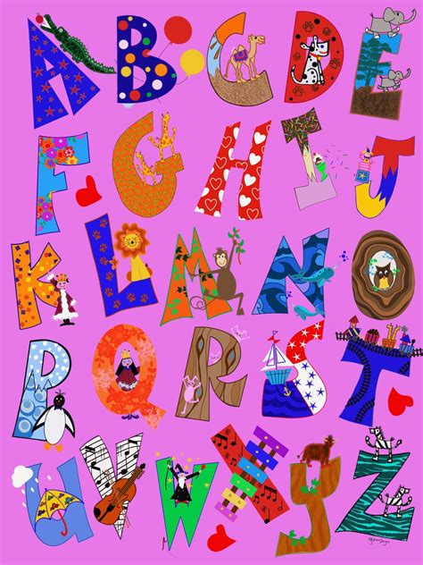 Alphabet Canvas Print, ABC Wall Art, Nursery Art, Nursery Decor, Childs ...