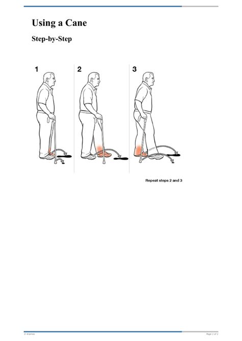 Text - Step-by-Step: Using a Cane - HealthClips Online