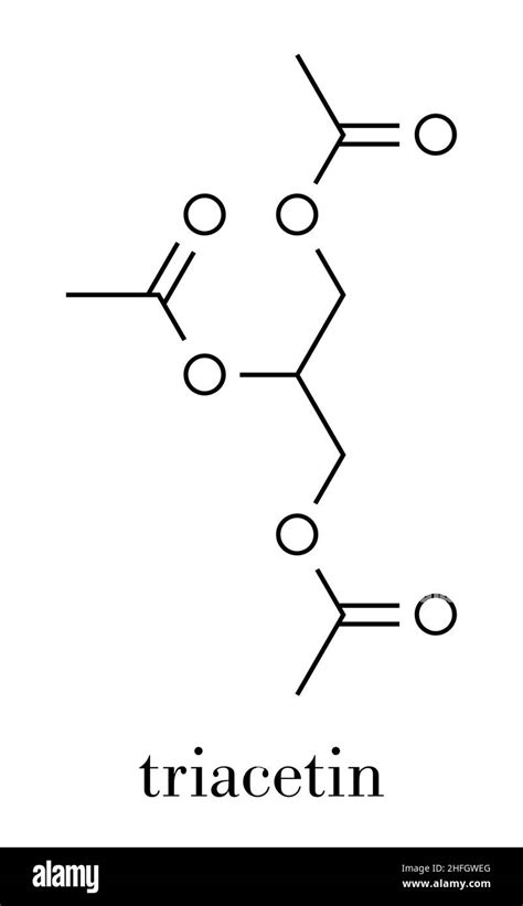 Triacetin (glycerin triacetate) molecule. Skeletal formula Stock Vector Image & Art - Alamy