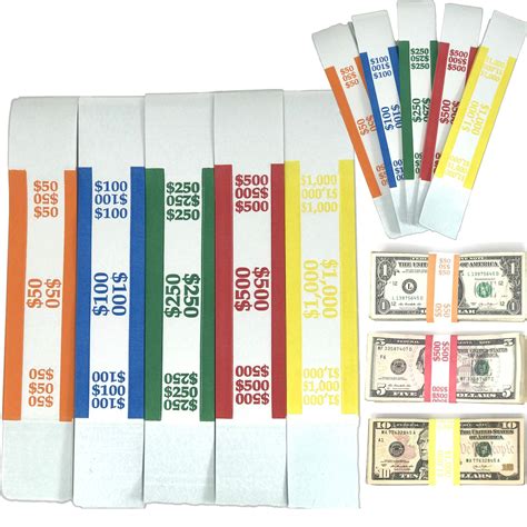 Buy Money Bands Currency Sleeves Straps – Made in USA (Pack of 175) Self-Adhesive Assorted Money ...