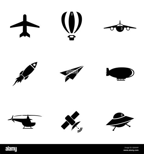 Vector black airplane icons set Stock Vector Image & Art - Alamy