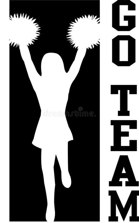 Cheerleader Go Team Black/eps Stock Vector - Illustration of design ...