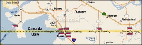 Map Of Us Canada Border Crossing Locations - United States Map