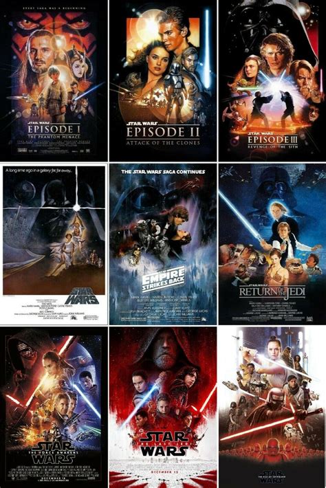 Star Wars Movie Poster Collection Bundle - Set of 9 - 11X17 13X19 | NEW ...