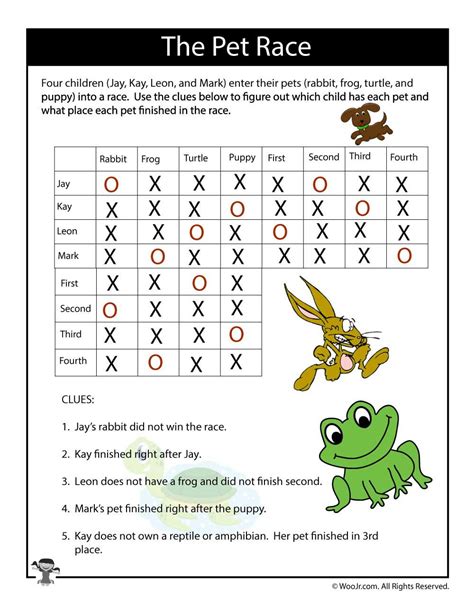 Logic Puzzles For Kids Printable