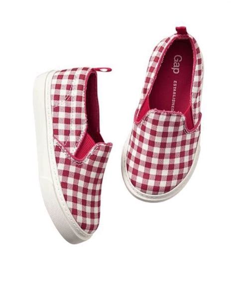 GAP Baby / Toddler Girls NWT Size US 6 Red Gingham Slip-On Sneakers Shoes #babyGap | Slip on ...