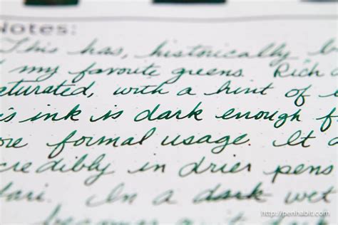 Ink Review: Diamine Sherwood Green | Ink, Fountain pen, Bottled ink