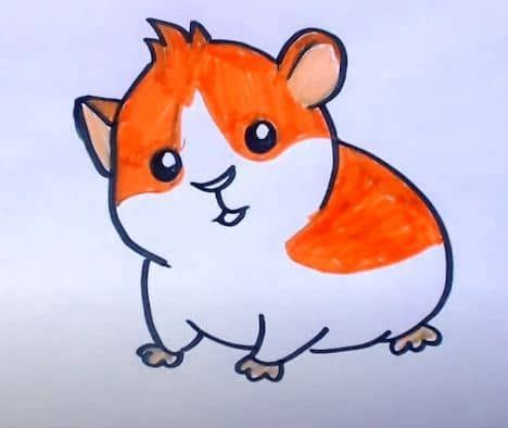 Cute Hamster Drawing Easy For Kids - bmp-ify