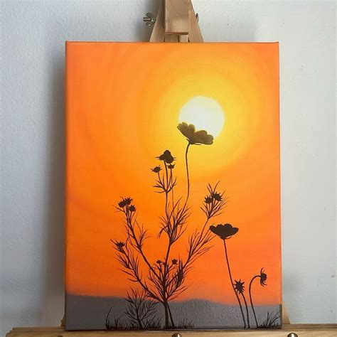 Sunset mother’s nature acrylic painting – Artofit