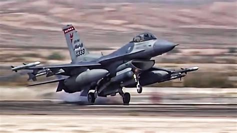 F-16 Fighter Jets Preflight + Takeoff/Landing At Nellis AFB