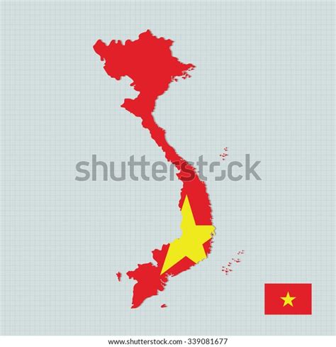 Vietnam Map Flag Stock Vector (Royalty Free) 339081677