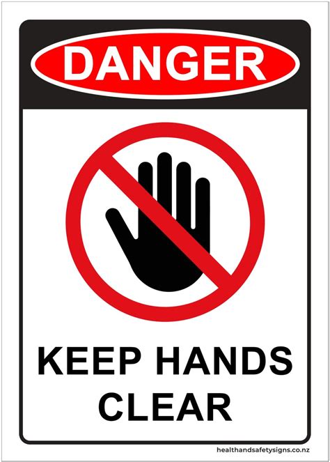 Keep Hands Clear Danger Sign - Health and Safety Signs