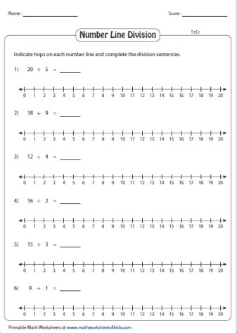 Division Number Line Worksheet - Divisonworksheets.com