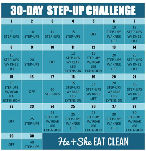 30-Day Step-Up Challenge | Step up workout, Workout challenge, Step workout