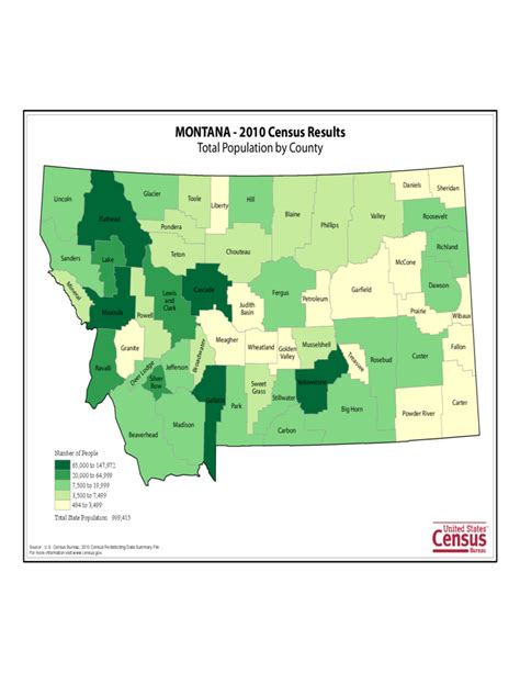 Montana County Population Map Free Download