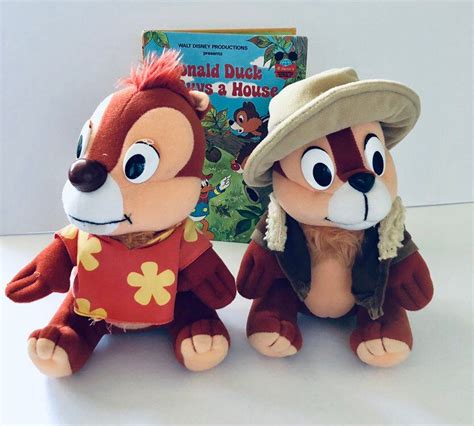 9'' Vintage Chip & Dale Stuffed Toy Set, Disney, Stuffed Animal, Antique Alchemy | Chip, dale ...