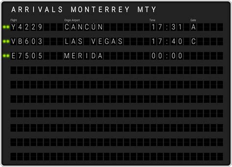 Monterrey Airport Arrivals [MTY] Flight Schedules & MTY arrival