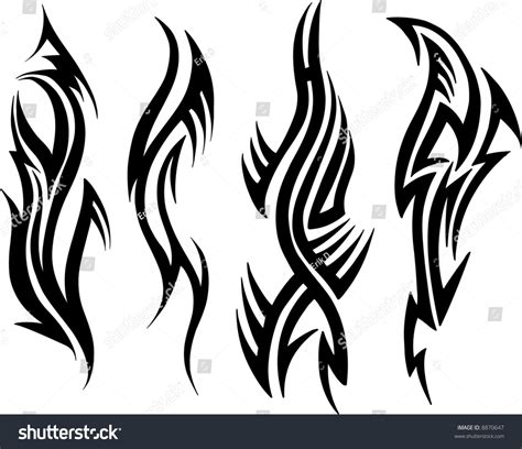 Tribal Tattoo Set Vector Illustration Stock Vector (Royalty Free) 8870647