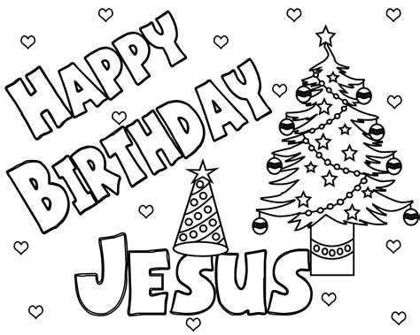 Happy Birthday Jesus Coloring Pages, Free Printable