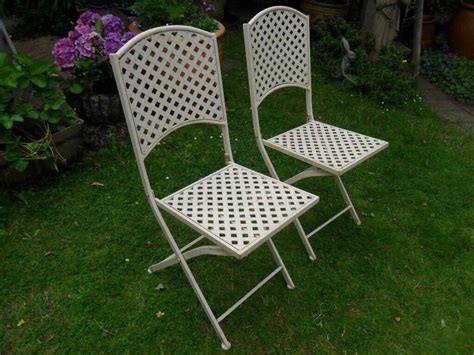 Lovely Pair of Folding Metal Garden Chairs | in Oxshott, Surrey | Gumtree