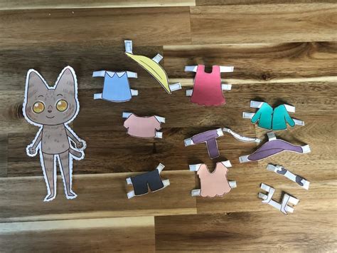 Printable Dress up Game Paper Doll Cat Fun Kids Activity - Etsy | Paper ...