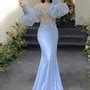 Pale Blue Prom Dresses, Stunning Beading Mermaid Prom Dresses,Elegant ...
