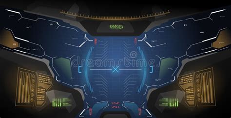 Futuristic Concept Ui for Helmet. Head-up Display Template. View from the Helmet with HUD ...