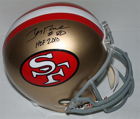 Lot Detail - Jerry Rice Signed 49er's Full Sized Helmet (Rice Hologram)