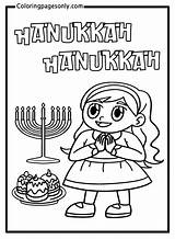 Hanukkah Girl Praying Coloring Page  Free Printable Pages sketch template