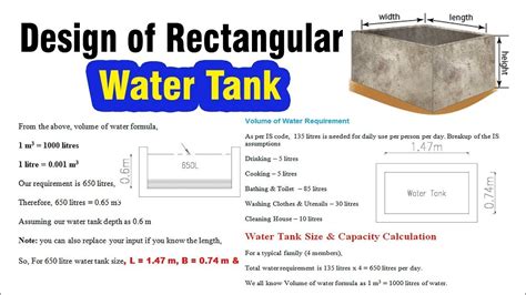 design of underground rectangle water tank | water tank design - YouTube