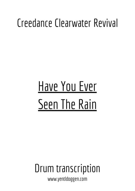 Have You Ever Seen The Rain by CCR | Drum Transcription | PDF