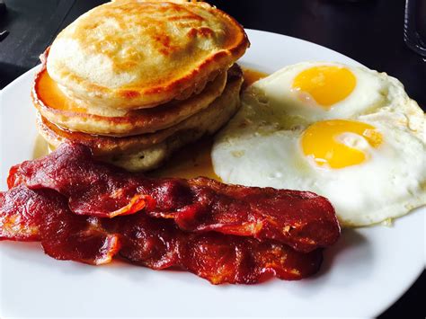 [Homemade] Pancakes, Bacon and Eggs : r/food