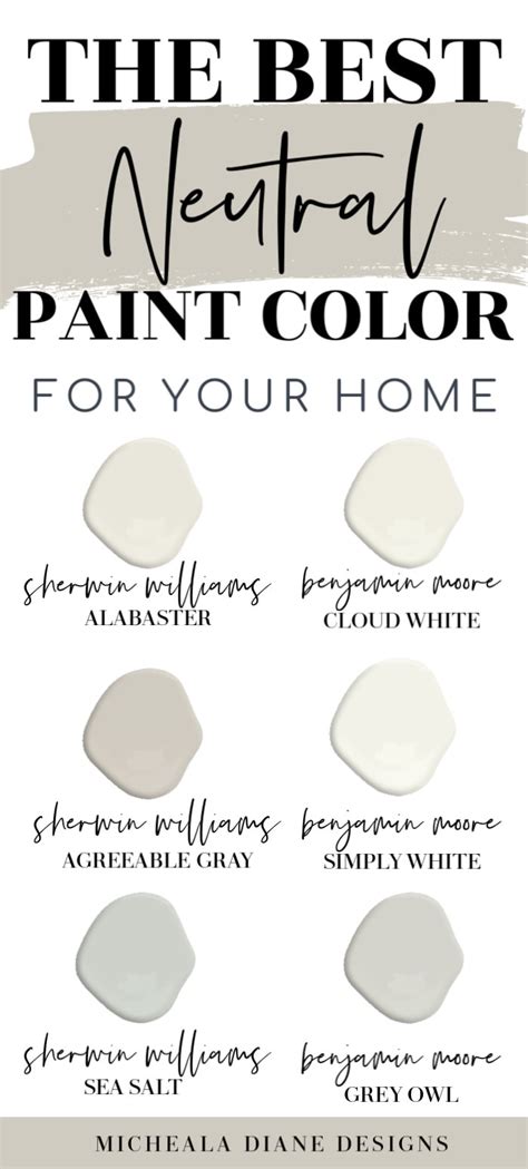 Neutral Paint Colors | My Home Paint Colors - Micheala Diane Designs