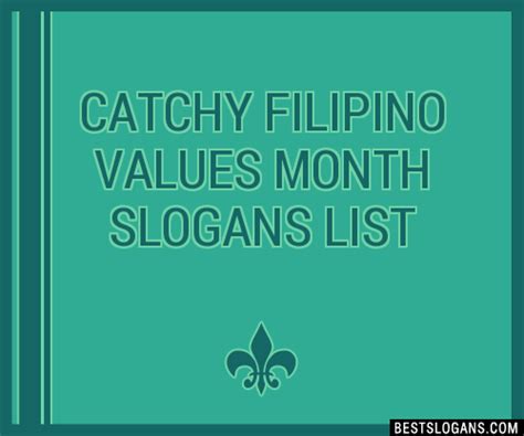 30+ Catchy Filipino Values Month Slogans List, Taglines, Phrases ...