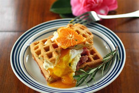 Orange Rosemary Waffle Eggs Benedict — Recipe Fiction