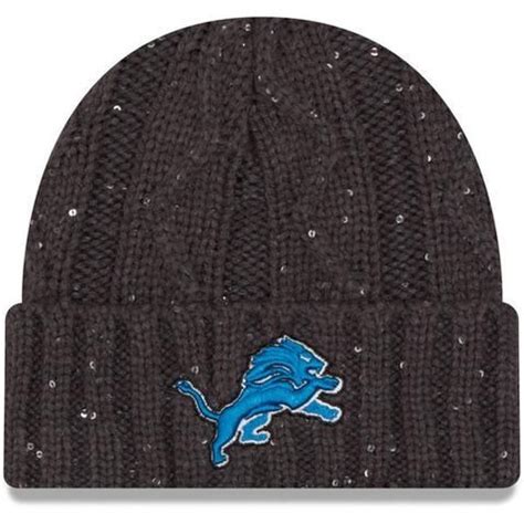 NFL Detroit Lions Womens Graphite Cable Frosted Cuffed Knit Hat ...