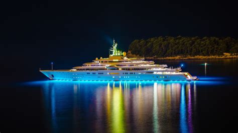 boat, Night, Lights, Yachts, Reflection, Water, Ship, Trees HD Wallpapers / Desktop and Mobile ...