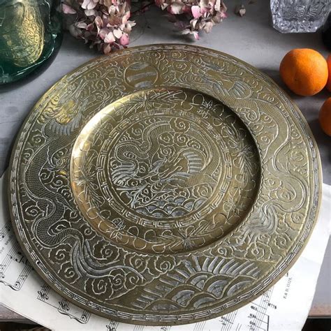 Fabulous Vintage Oriental Large Brass Plate. Etched Engraved | Etsy in 2020 | Antiques, Plates ...