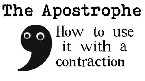 How to Use an Apostrophe with Contractions - YouTube