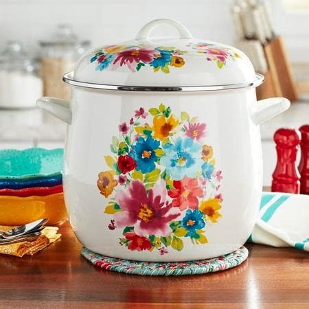 The Pioneer Woman Breezy Blossom Enamel-on-Steel 12-Quart Stock Pot ...