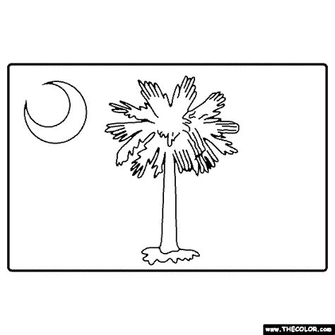 South Carolina State Flag Coloring Page
