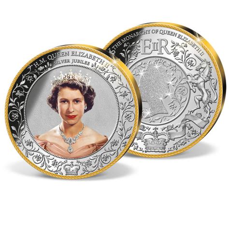 Queen Elizabeth II Silver Jubilee Colossal Commemorative Coin | Gold-Layered | Gold | American Mint