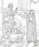 Parable Of The Persistent Widow coloring Page  Free Printable Coloring sketch template