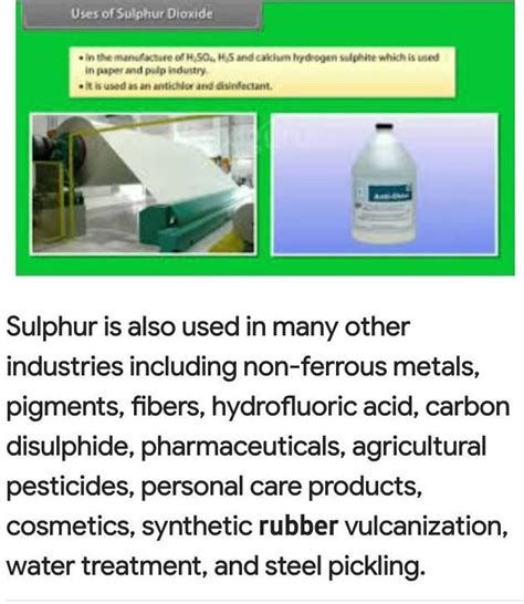 Sulphur Uses