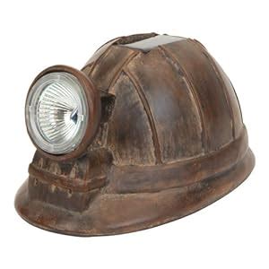 Solar Light, Coal Miner Hard Hat Helmet, Home Garden Decor, 8inch ...